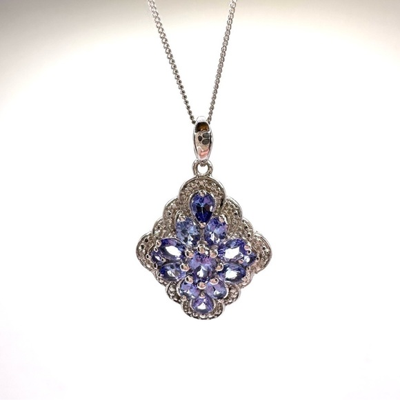 CZ and Sterling Silver Pendant Necklace | N112 - Picture 1 of 7